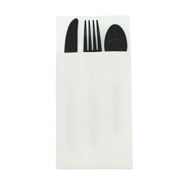4.25" x 8.5 three-piece utensil set with plastic fork, knife and... from ASI 91880 Tranter Graphics Inc