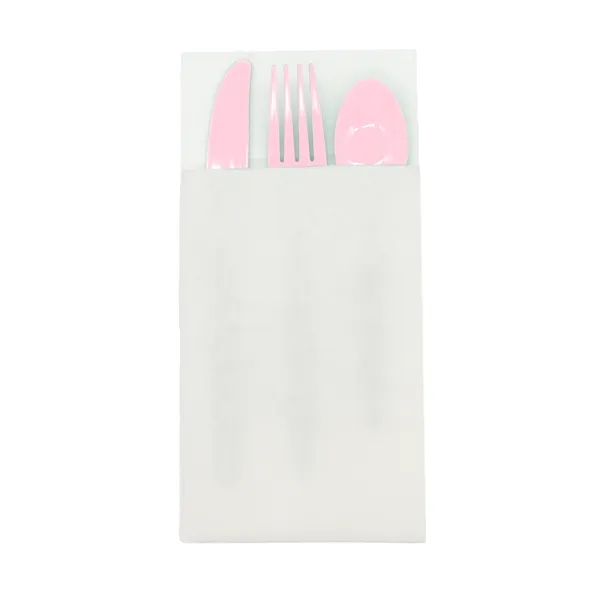 4.25" x 8.5 three-piece utensil set with plastic fork, knife and... from ASI 91880 Tranter Graphics Inc