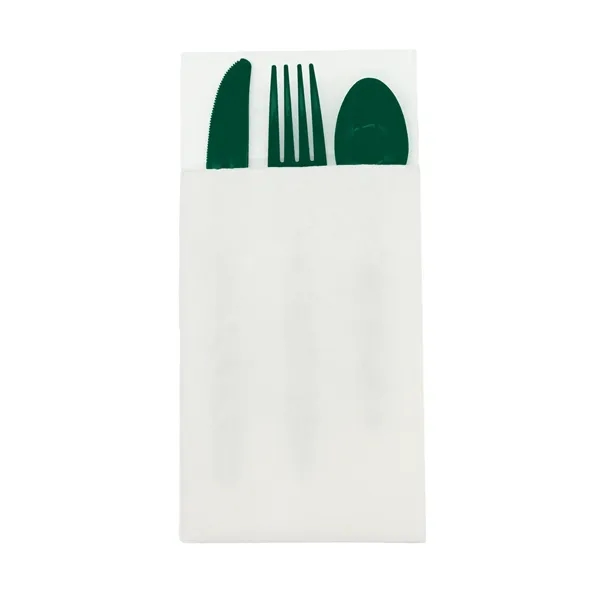 4.25" x 8.5 three-piece utensil set with plastic fork, knife and... from ASI 91880 Tranter Graphics Inc