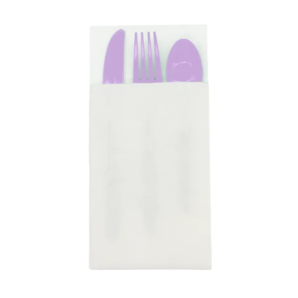 4.25" x 8.5 three-piece utensil set with plastic fork, knife and... from ASI 91880 Tranter Graphics Inc