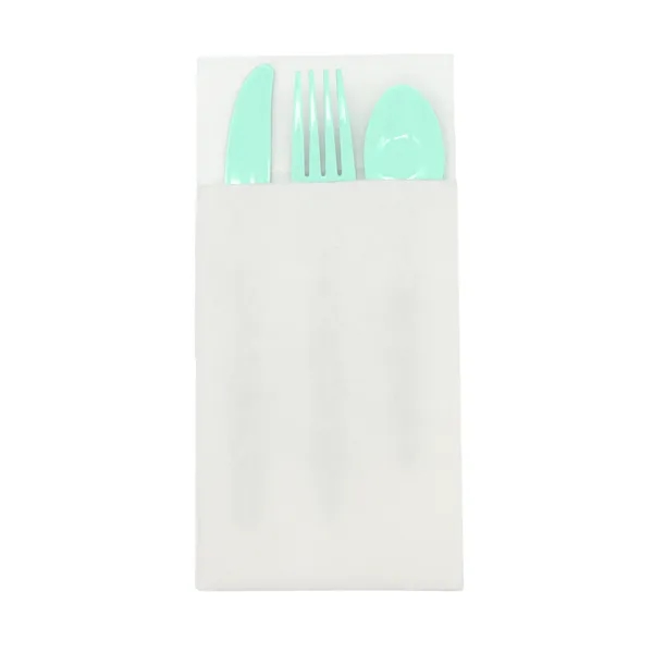4.25" x 8.5 three-piece utensil set with plastic fork, knife and... from ASI 91880 Tranter Graphics Inc
