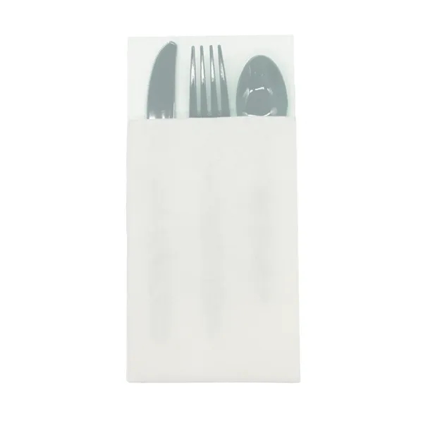 4.25" x 8.5 three-piece utensil set with plastic fork, knife and... from ASI 91880 Tranter Graphics Inc