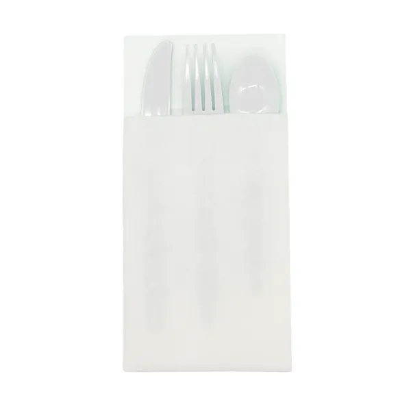 4.25" x 8.5 three-piece utensil set with plastic fork, knife and... from ASI 91880 Tranter Graphics Inc
