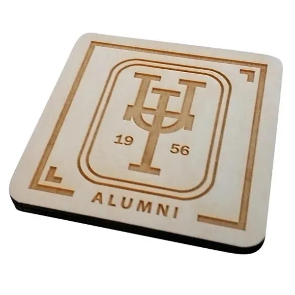Birch wood coaster with 1/4" thickness and laser etched graphics.... from ASI 72521 Morris Magnets / Laser Cuts