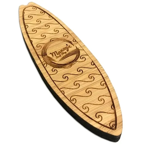 Custom shaped bamboo magnet with laser etching.... from ASI 72521 Morris Magnets / Laser Cuts