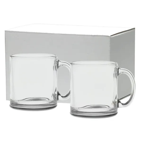 Straight sided glass mugs with c-handles. Set of two packed in... from ASI 71920 Moderne Glass Company Inc