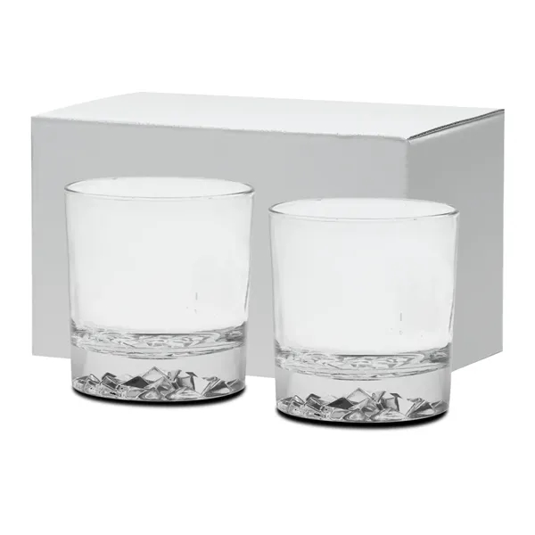 On the rocks glass features a molded 'rocky' bottom. Set of... from ASI 71920 Moderne Glass Company Inc