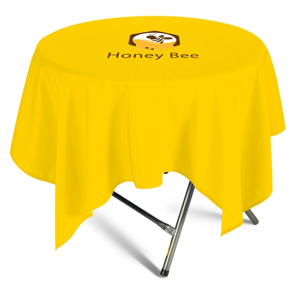 60" Round Non-Fitted Premium Table Cover - 9oz Polyester w Digital... from ASI 49891 Discount Marketing Products / DMP