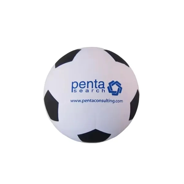 Soccer ball shape PU stress reliever with 1 color silkscreen imprint... from ASI 37218 Athena Promo (tm)