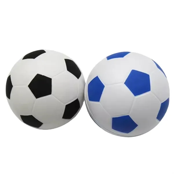 Soccer ball shape PU stress reliever with 1 color silkscreen imprint... from ASI 37218 Athena Promo (tm)