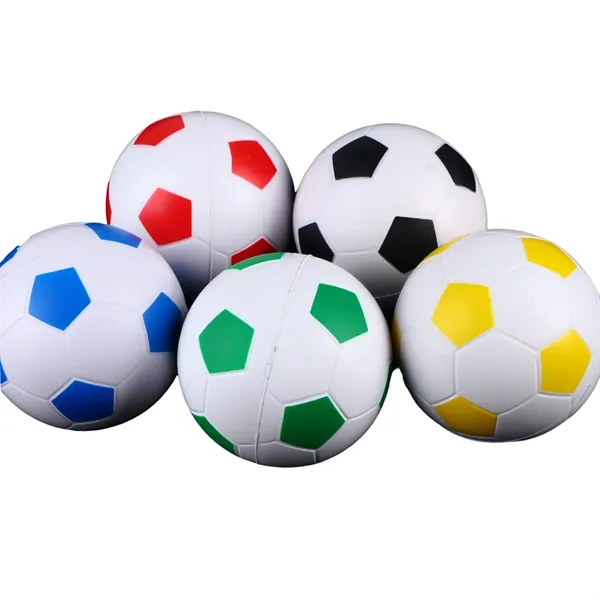 Soccer ball shape PU stress reliever with 1 color silkscreen imprint... from ASI 37218 Athena Promo (tm)