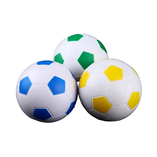 Soccer ball shape PU stress reliever with 1 color silkscreen imprint... from ASI 37218 Athena Promo (tm)