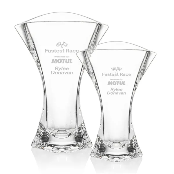 Striking Lead Free Crystalline Vase features a scalloped top and heavy... from ASI 84592 St Regis Group