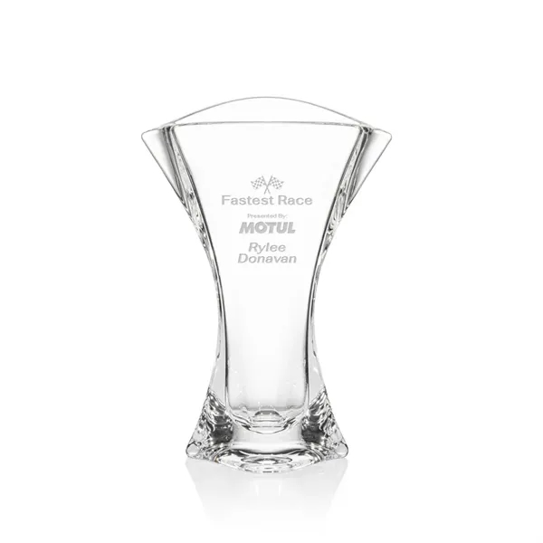 Striking Lead Free Crystalline Vase features a scalloped top and heavy... from ASI 84592 St Regis Group