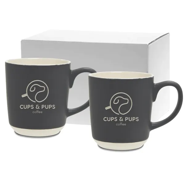 15 oz. mugs feature a solid color with textured, unfinished ceramic... from ASI 71920 Moderne Glass Company Inc