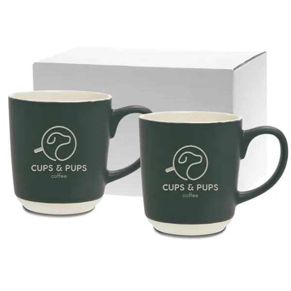 15 oz. mugs feature a solid color with textured, unfinished ceramic... from ASI 71920 Moderne Glass Company Inc