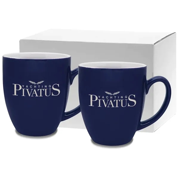 Ceramic mugs feature vibrant color exterior with white interior and easy... from ASI 71920 Moderne Glass Company Inc