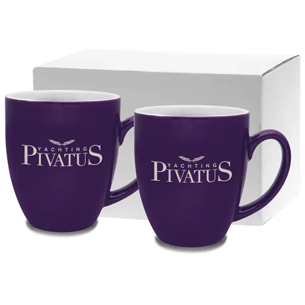 Ceramic mugs feature vibrant color exterior with white interior and easy... from ASI 71920 Moderne Glass Company Inc