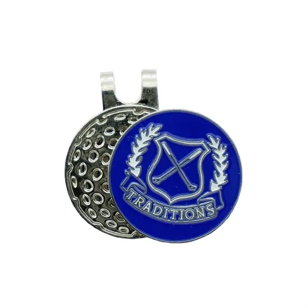 Magnetic golf hat clip ball marker plus embossed logo plus 1... from ASI 37218 Athena Promo (tm)