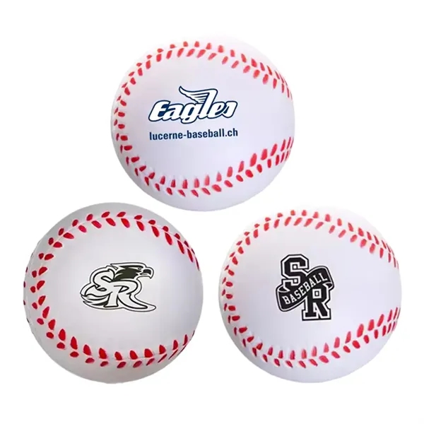 Baseball shape PU stress reliever with 1 color silkscreen imprint on... from ASI 37218 Athena Promo (tm)