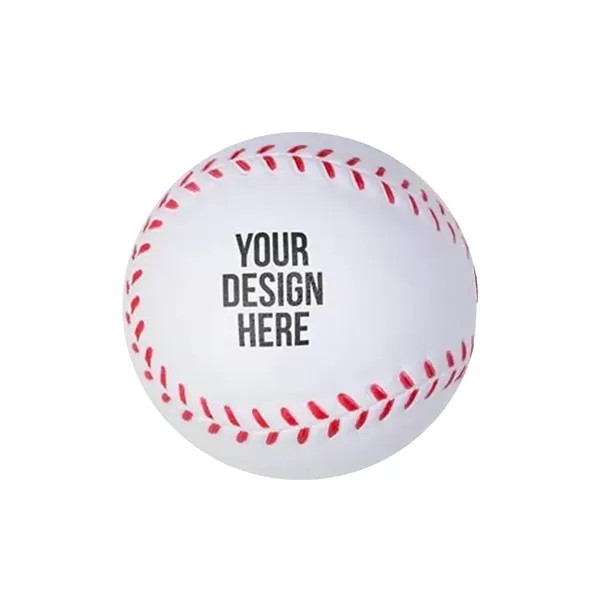 Baseball shape PU stress reliever with 1 color silkscreen imprint on... from ASI 37218 Athena Promo (tm)
