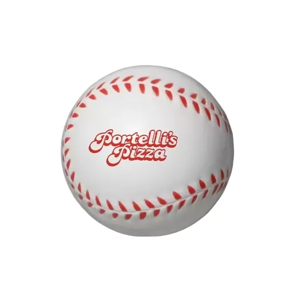 Baseball shape PU stress reliever with 1 color silkscreen imprint on... from ASI 37218 Athena Promo (tm)