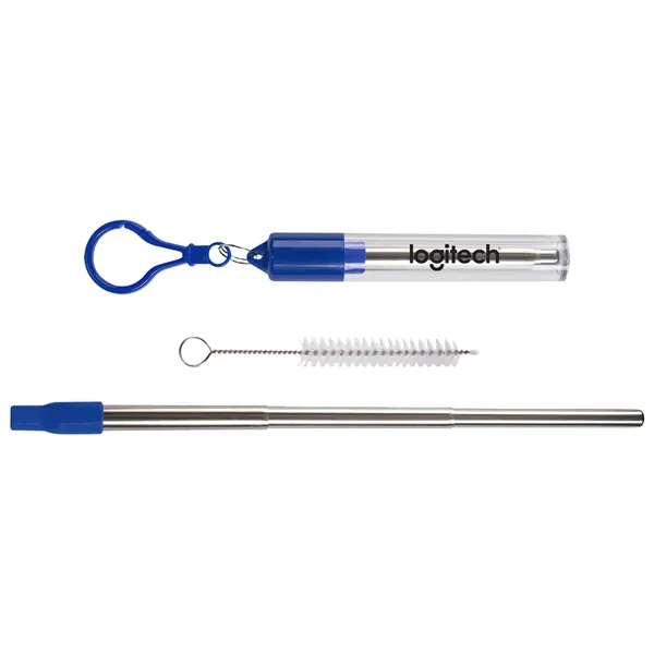 Telescopic straw set. This extendable stainless steel straw kit includes a... from ASI 52710 Lincoln Line