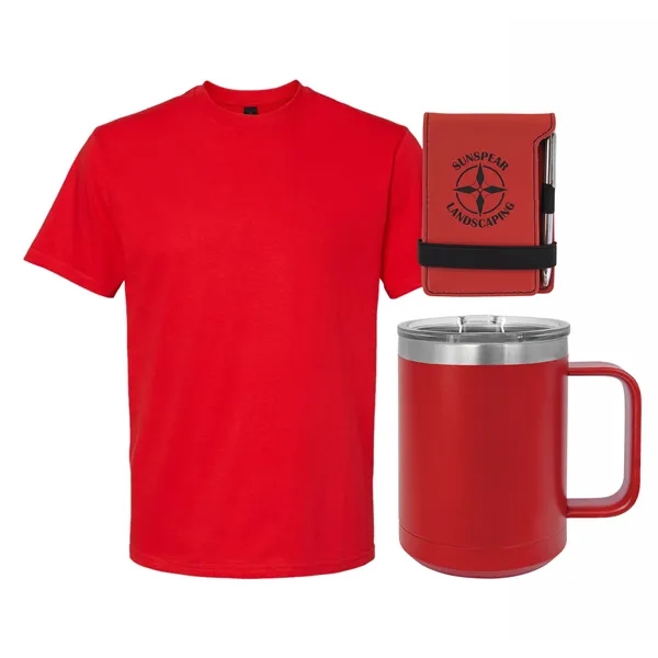 Custom Welcome Kit includes Tee shirt with one color imprint, polar... from ASI 72657 Active Life Promo / Apres Ski