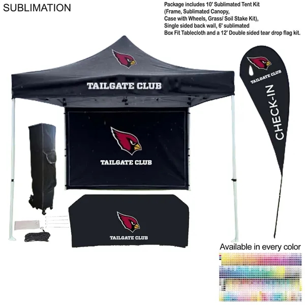 Game Day Tailgate Package, 10' Tent kit, Backwall, Box Fit Tablecloth,... from ASI 53509 FIEL-Fairdeal Import & Export / FIEL