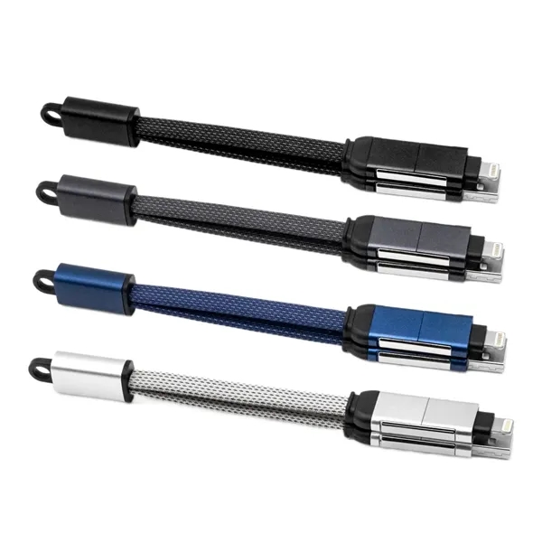 4-in-1 braided charging cable plus laser engraving on 1 location plus... from ASI 37218 Athena Promo (tm)