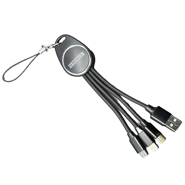 5-in-1 LED light up charging cable plus laser engraving on 1... from ASI 37218 Athena Promo (tm)