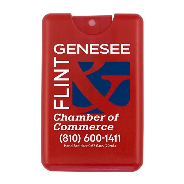 3 1/2" x 2 1/4" plastic credit card-sized 20ml antibacterial spray.... from ASI 62660 Innovation Line