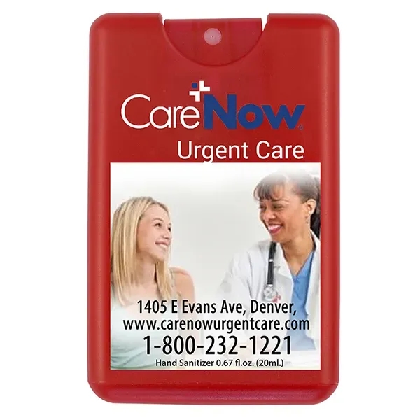 Credit card shaped spray bottle filled with 20 ml of citrus... from ASI 62660 Innovation Line