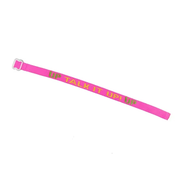 Custom woven wristbands with slide closure w/ black slide closure -... from ASI 92980 WOV-IN® / Universal Strap/Wov-In Line