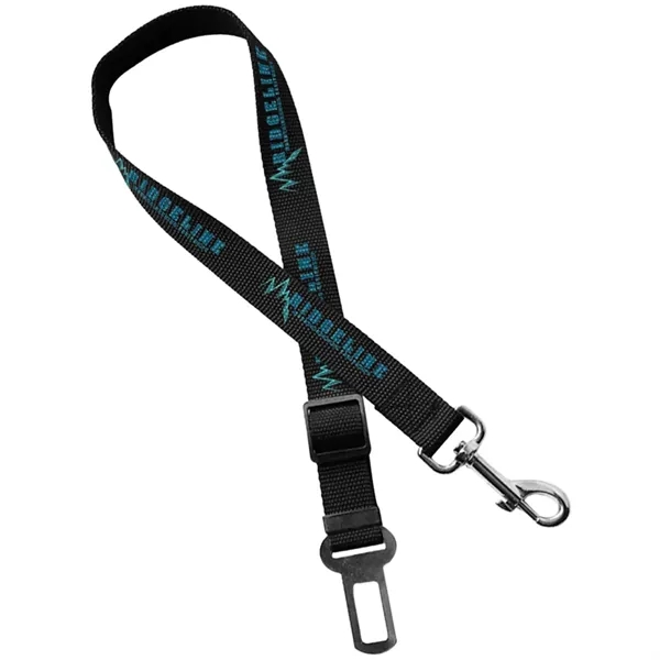 Adjustable pet safety seatbelt leash with metal buckle and swivel snap.... from ASI 39552 BEL Promo