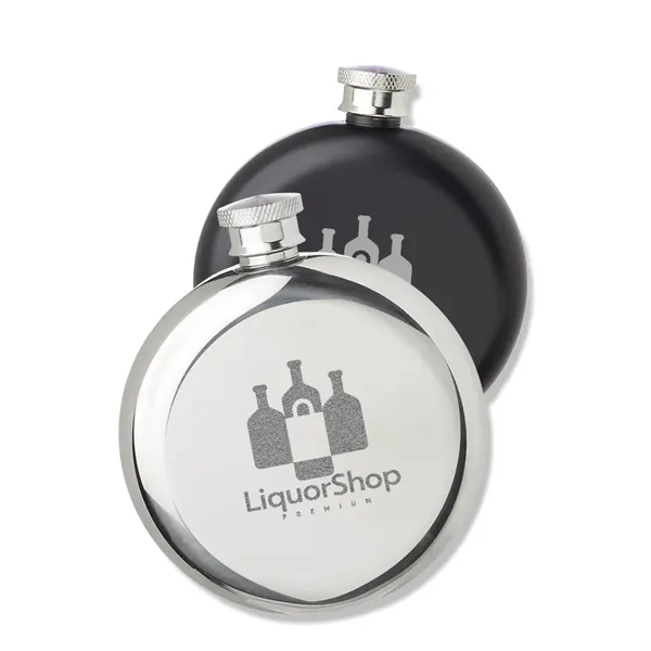 5 oz. stainless steel portable hip flask with round shaped single... from ASI 39552 BEL Promo