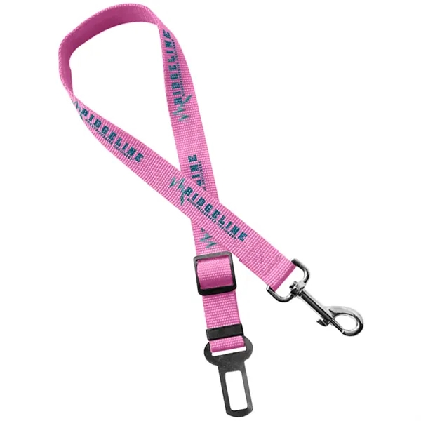 Adjustable pet safety seatbelt leash with metal buckle and swivel snap.... from ASI 39552 BEL Promo