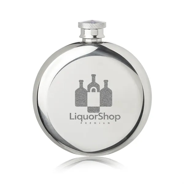 5 oz. stainless steel portable hip flask with round shaped single... from ASI 39552 BEL Promo