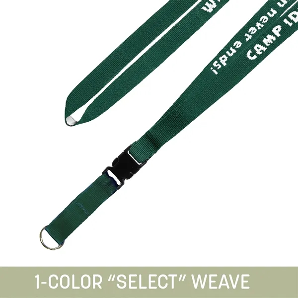 1/2" wide soft-touch select woven lanyard with detachable buckle and large... from ASI 92980 WOV-IN® / Universal Strap/Wov-In Line