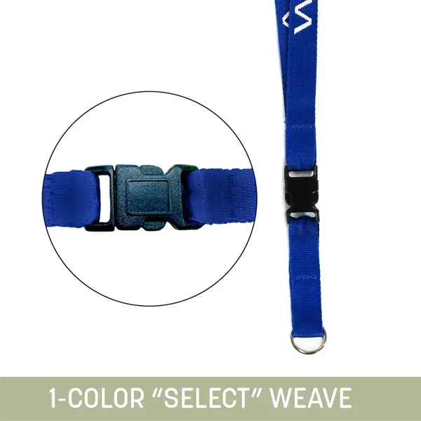 1/2" wide soft-touch select woven lanyard with detachable buckle and large... from ASI 92980 WOV-IN® / Universal Strap/Wov-In Line