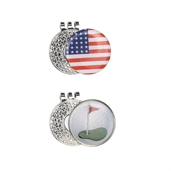 Magnetic hat clip golf ball marker plus full color epoxy dome... from ASI 37218 Athena Promo (tm)