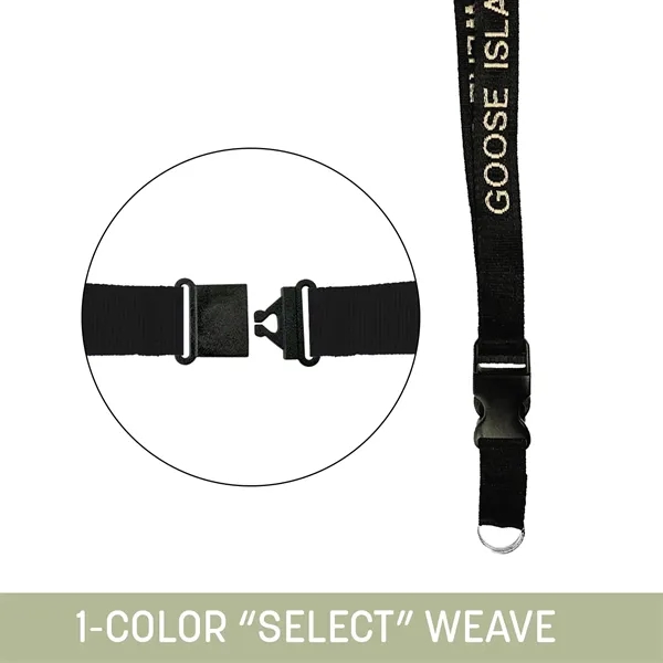1" wide soft-touch select woven lanyard with detachable buckle and large... from ASI 92980 WOV-IN® / Universal Strap/Wov-In Line