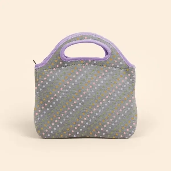 Heathered Jersey Knit/Neoprene Two-handled Lunch Bag with zipper closure and customizable... from ASI 74710 Numo / NUMO