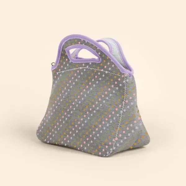 Heathered Jersey Knit/Neoprene Two-handled Lunch Bag with zipper closure and customizable... from ASI 74710 Numo / NUMO
