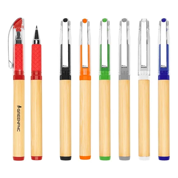 Bamboo gel ink pen with removable cap and unique grip design.... from ASI 61125 Hit Promotional Products / Hit®