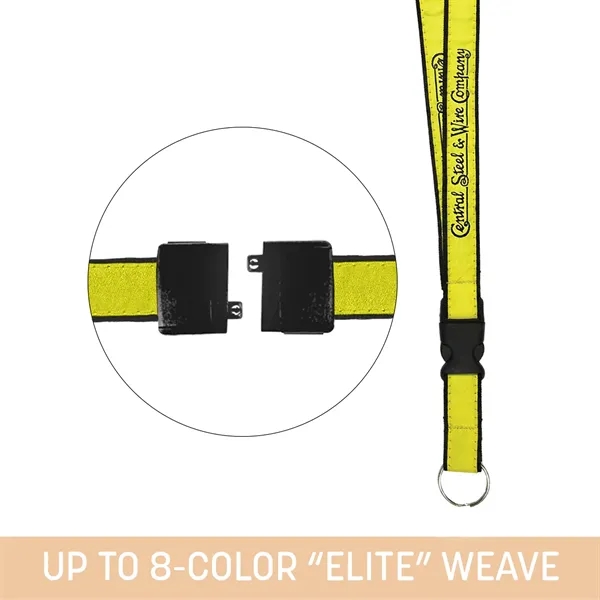 Woven Detachable Lanyard features the "Elite" weave, customizable colors, and is... from ASI 92980 WOV-IN® / Universal Strap/Wov-In Line