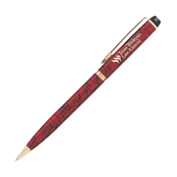 Metal twist-action ballpoint pen with a colored barrel and gold clip... from ASI 68190 Lungsal / Lungsal