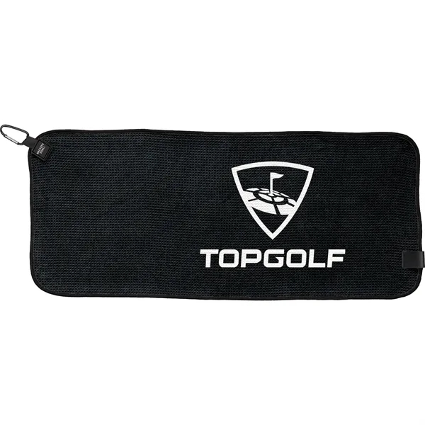 28" x 12" magnetic golf towel with a carabiner.... from ASI 57653 Gold Bond