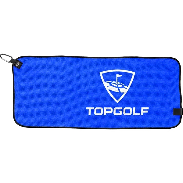 28" x 12" magnetic golf towel with a carabiner.... from ASI 57653 Gold Bond