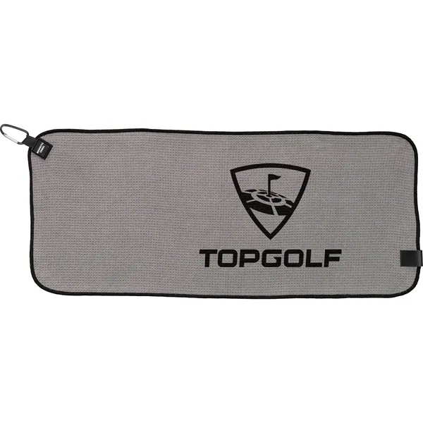 28" x 12" magnetic golf towel with a carabiner.... from ASI 57653 Gold Bond